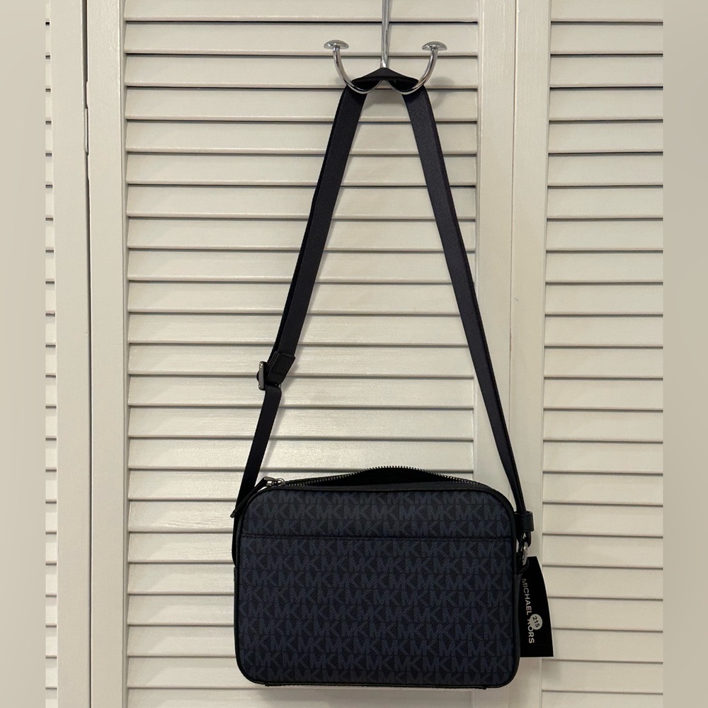 MICHAEL Michael Kors Cooper Embellished Logo Utility Crossbody in Light Sky NWT - Picture 7 of 8
